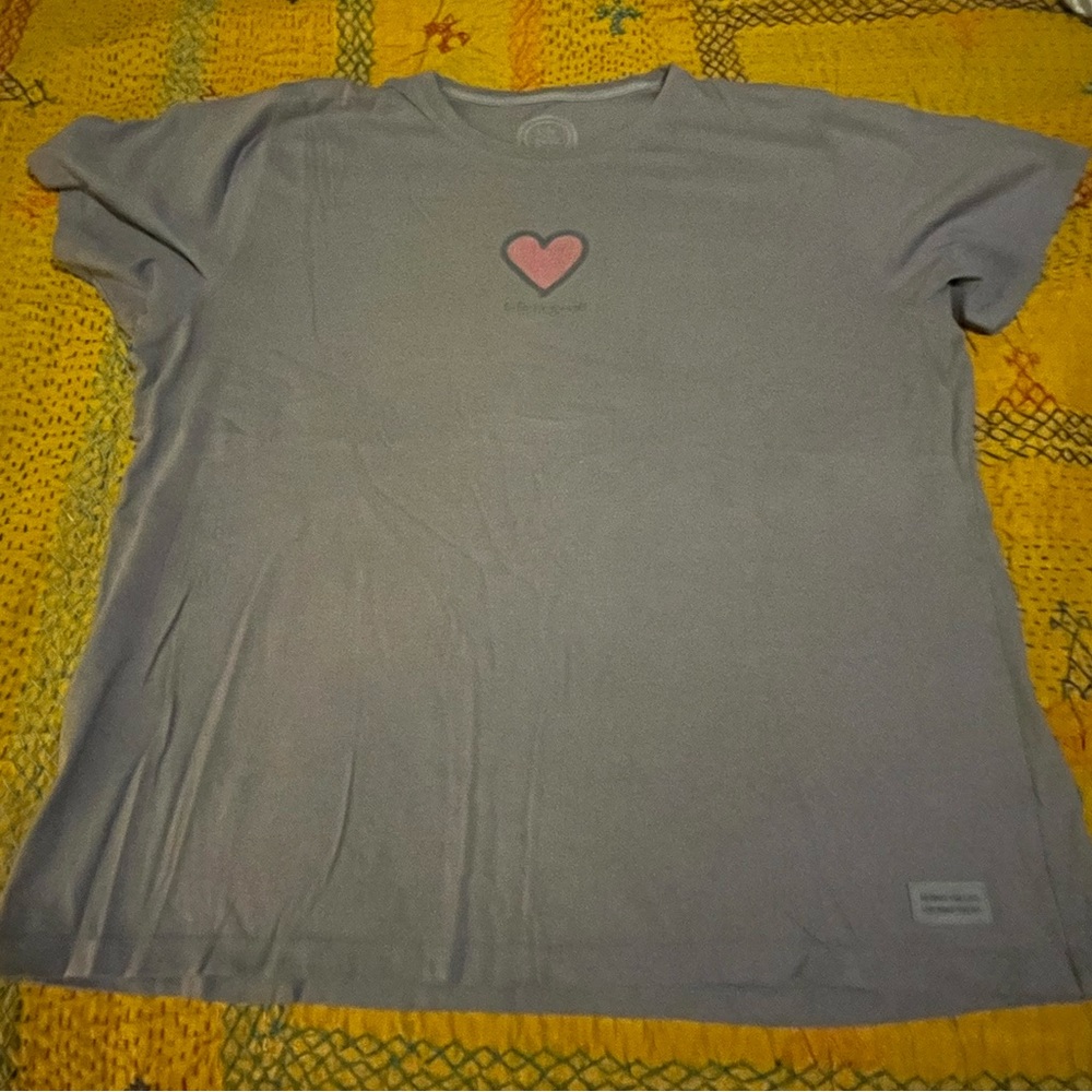 Life Is Good Gray T-Shirt with heart